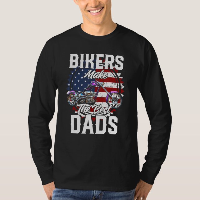 Camiseta Father s Day Biker Purple Chopper Motorcycle (Frente)