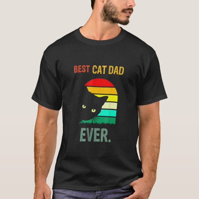 Camiseta Father s Day Cat Daddy 2023 Best Cat Dad Ever Meow (Frente)