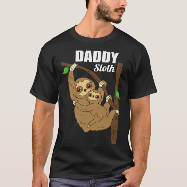 Camiseta Father s Day  for Him Sloth  Men s Daddy Sloth Dad (Frente)