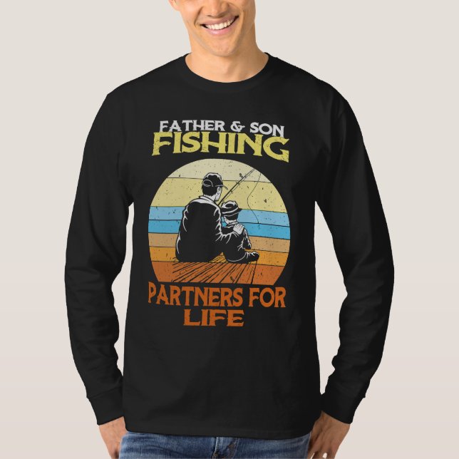 Camiseta Father Son Fishing Partners For Life Retro Matchin (Frente)