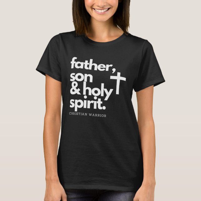 Camiseta Father, Son & Holy Spirit Warrior Jesus Cross T-Sh (Frente)