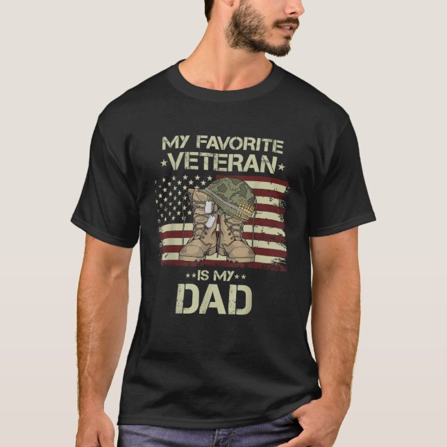 Camiseta Father Veterans Day My Favorite Veteran Is My Dad  (Frente)