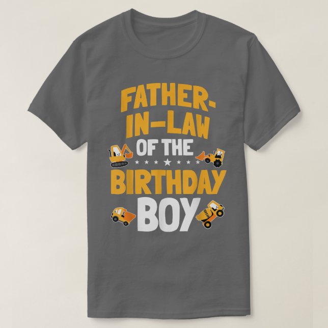 Camiseta FatherInLaw of the Birthday Boy Construction Worke (Frente do Design)