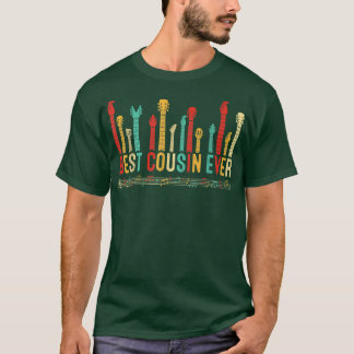 Camiseta Fathers Day Best Cousin Ever Guitar Lover Guitaris
