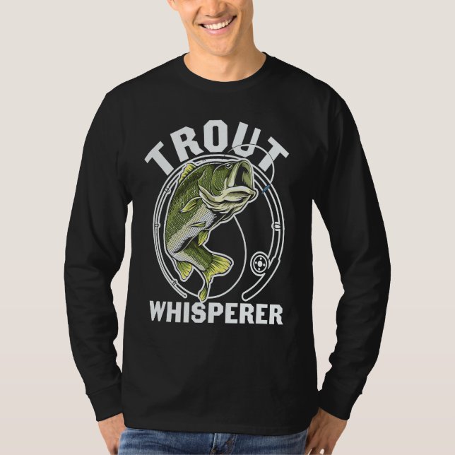 Camiseta Father's Day Fishing Fisherman Trout Whisperer (Frente)