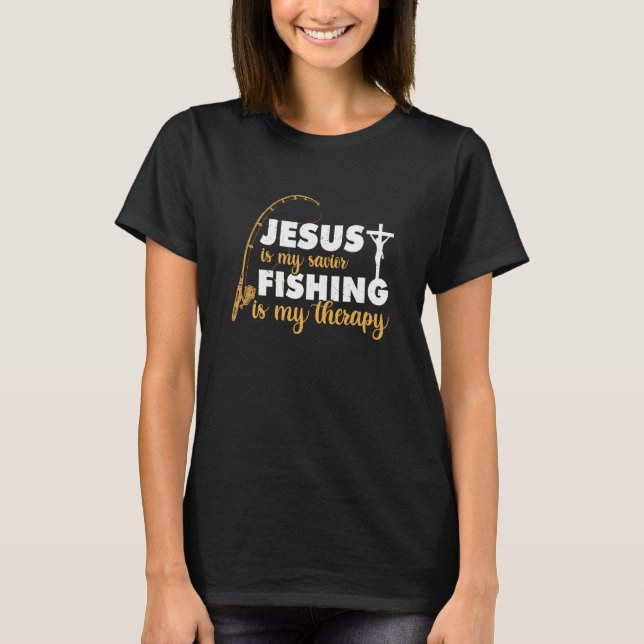 Camiseta Father's Day Fishing Jesus is My Savior (Frente)