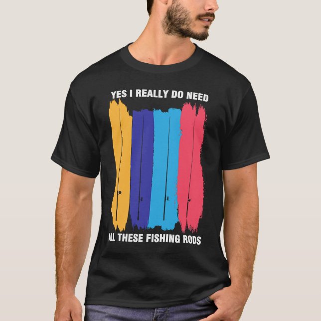 Camiseta Father's Day Fishing Rods Fisherman Angler (Frente)