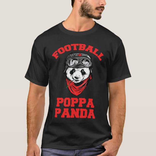 Camiseta Father's Day  Football Poppa Panda  1 (Frente)
