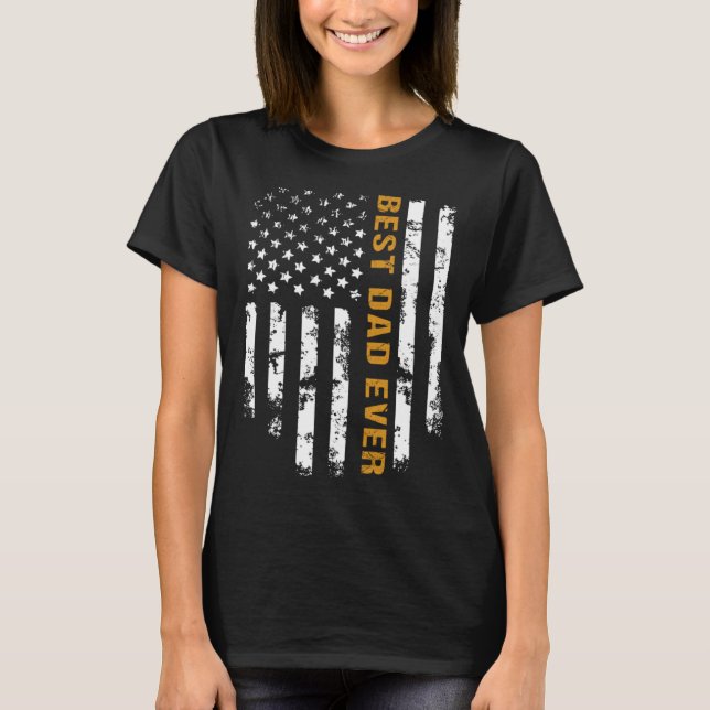 Camiseta Fathers Day  For Dad Best Dad Ever Daddy America F (Frente)