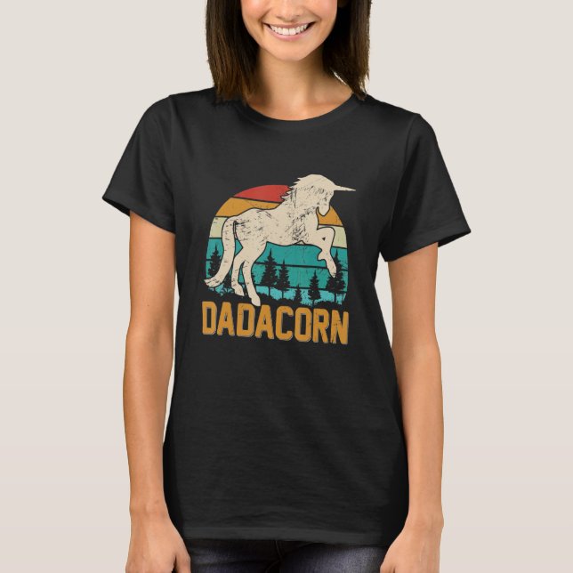 Camiseta Fathers Day Gift Unicorn Dad Shirt Funny Dadacorn  (Frente)