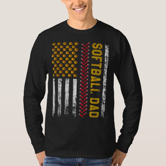 Camiseta fathers day greatest best softball dad daddy fathe (Frente)