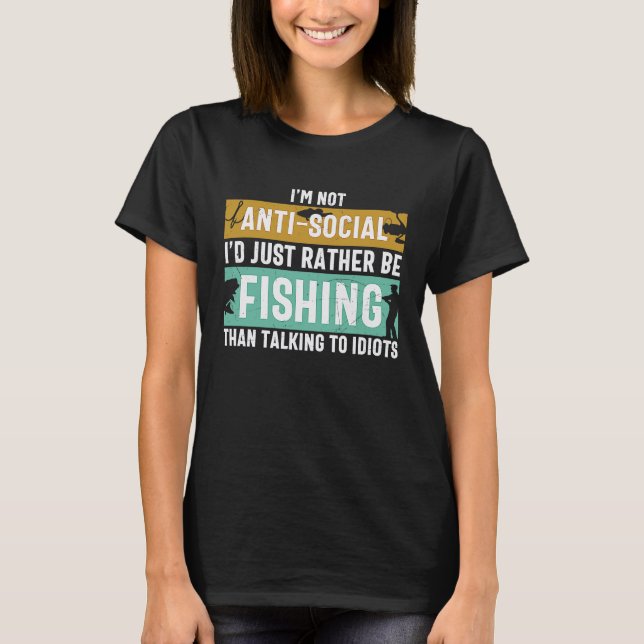 Camiseta Father's Day I'd Rather Be Fishing Fisherman (Frente)