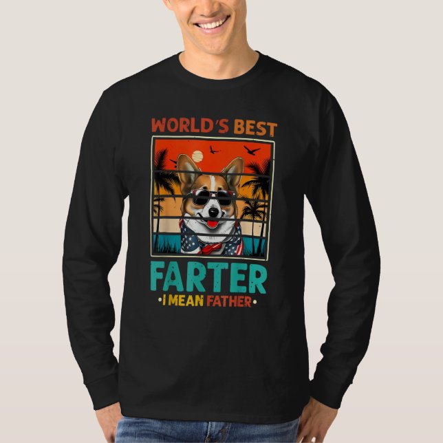 Camiseta Father's Day Retro Dad World's Best Farter I Mean  (Frente)