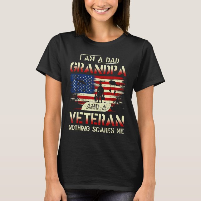 Camiseta Father's Day  Veterans Day I'm a Dad Grandpa and a (Frente)
