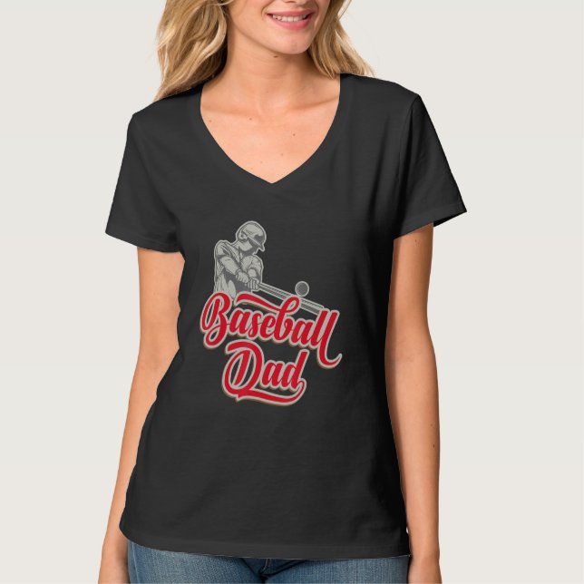 Camiseta Fathers Days Baseball Dad  Papa Daddy Dad (Frente)