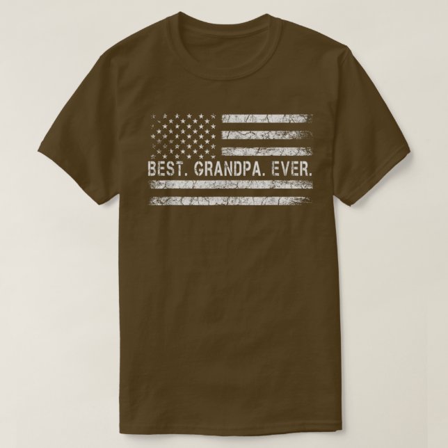 Camiseta Fathers Say Best Grandpa Ever With US American Fla (Frente do Design)