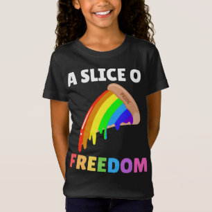 Camiseta Fatia Da Liberdade Pizza Orgulho gay Rainbow Flag