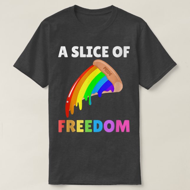 Camiseta Fatia Da Liberdade Pizza Rainbow Orgulho gay Engra (Frente do Design)