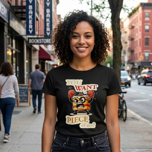 Camiseta Fatia de Bolo Bravo e Engraçado Pronta para Lutar