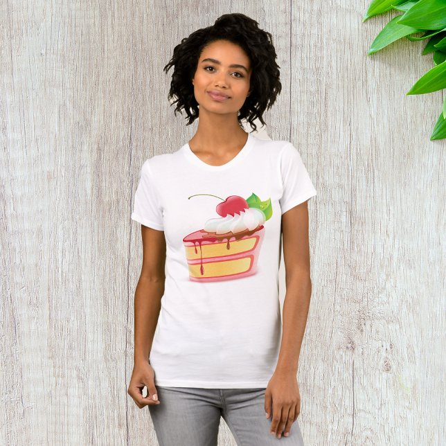Camiseta Fatia de Bolo de Morango com Creme (Criador carregado)