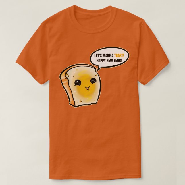 Camiseta Fatia de Fazer Pão A Toast Para Um Feliz ano novo (Frente do Design)