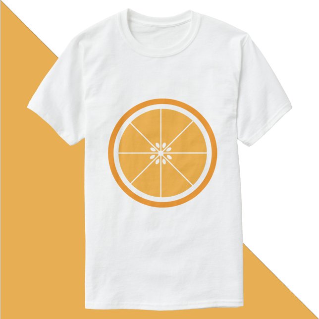 Camiseta Fatia de Fruta de Citros Laranja (A tshirt featuring an orange fruit slice)
