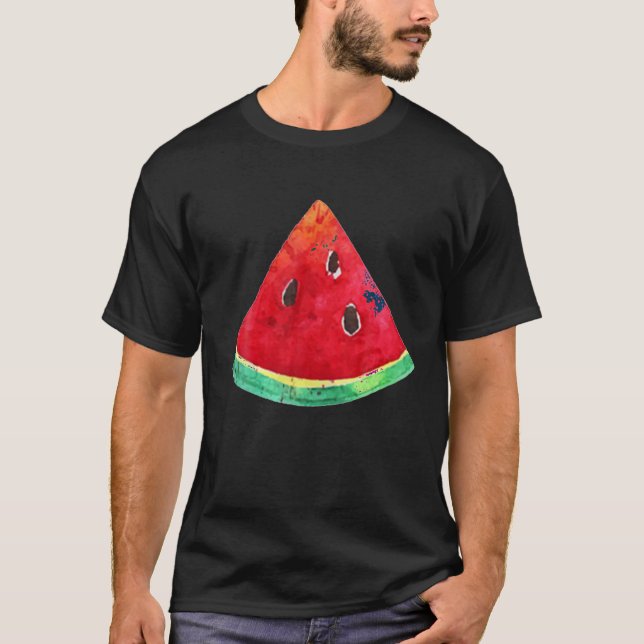 Camiseta Fatia de Melancia Fruta Grupo Figurino Engraçado (Frente)