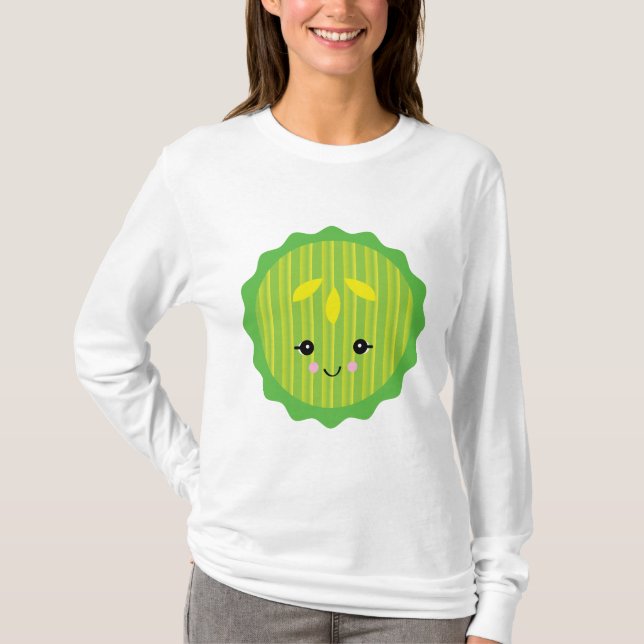Camiseta fatia de picles kawaii (Frente)