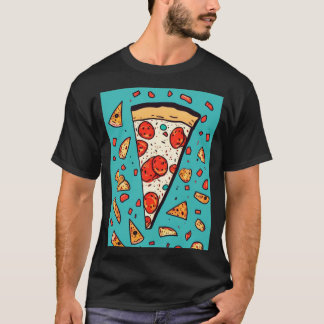 Camiseta Fatia de Pizza Cuta - Ilustração do Estilo de Cart
