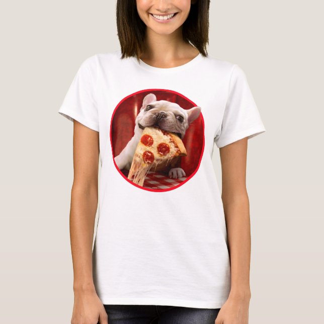 Camiseta Fatia De Pizza De Comida De Cão (Frente)
