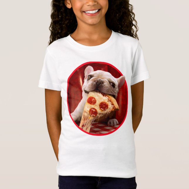 Camiseta Fatia De Pizza De Comida De Cão (Frente)