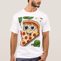Fatia de Pizza de Desenho Animado Sorridente e Fof