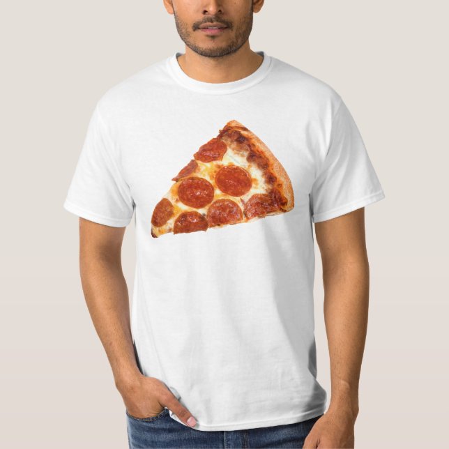 Camiseta Fatia de pizza de pepperoni clássica da SlipperyJo (Frente)