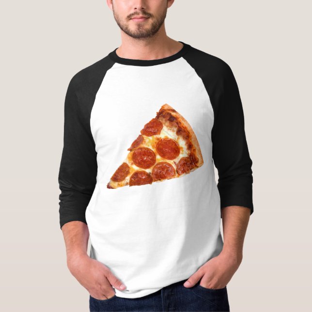 Camiseta Fatia de pizza de pepperoni clássica da SlipperyJo (Frente)