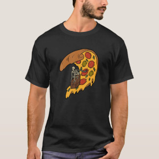 Camiseta Fatia de Pizza de Surfe de Esqueleto
