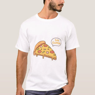 Camiseta Fatia de Pizza Fácil Diga Queijo Engraçado
