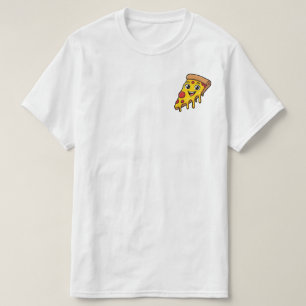 Camiseta Fatia de Pizza Feliz e Divertida com Queijo Elásti