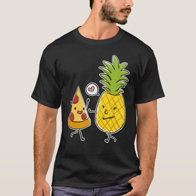 Camiseta Fatia De Pizza Havaiana Apaixonada Por Um (Frente)