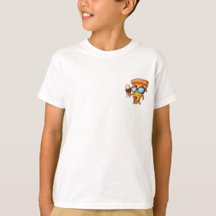 Camiseta Fatia de Pizza Legal Segurando Sorvete para Crianç