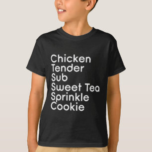 Camiseta Fatia de Tenders de Frango Chá Doce Biscoito Reche