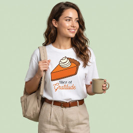 Camiseta Fatia de Torta de Abóbora de Gratidão