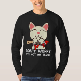 Camiseta Fatia do Gato Segurando a Facão Não é Minha Fantas