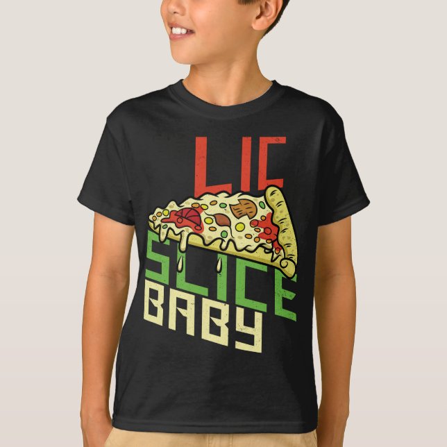 Camiseta Fatia Fatia Bebê Engraçado Pizza Foodie Engraçado  (Frente)