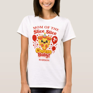Camiseta Fatia Fatia Pizza Baby Queijo Dia das Mães