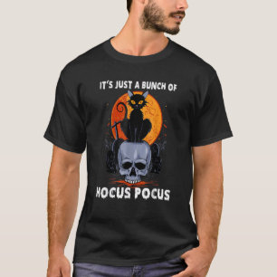 Camiseta Fatia Lunar de Gato Preto Fantasia de Halloween Mo