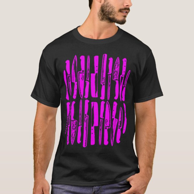 Camiseta Fatiado e seco - magenta no escuro (Frente)