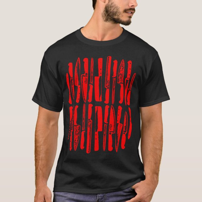 Camiseta Fatiado e seco - vermelho no escuro (Frente)