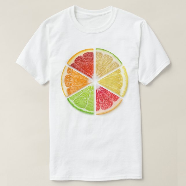 Camiseta Fatias de frutas de citrinos (Frente do Design)