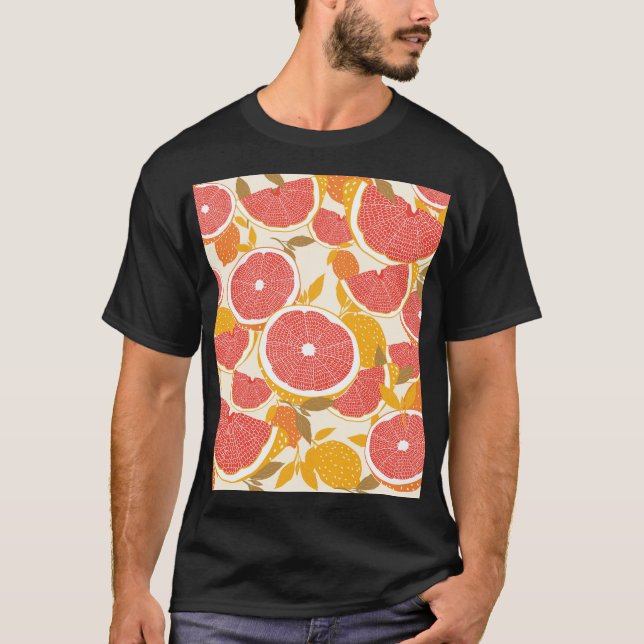 Camiseta Fatias de Toranja com Folhas (Frente)