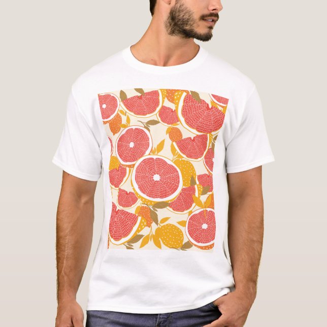 Camiseta Fatias de Toranja com Folhas (Frente)